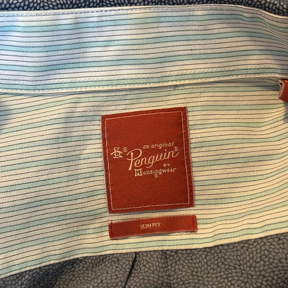 Original Penguin men’s blue long sleeve button down shirt size 16 - Picture 8 of 10